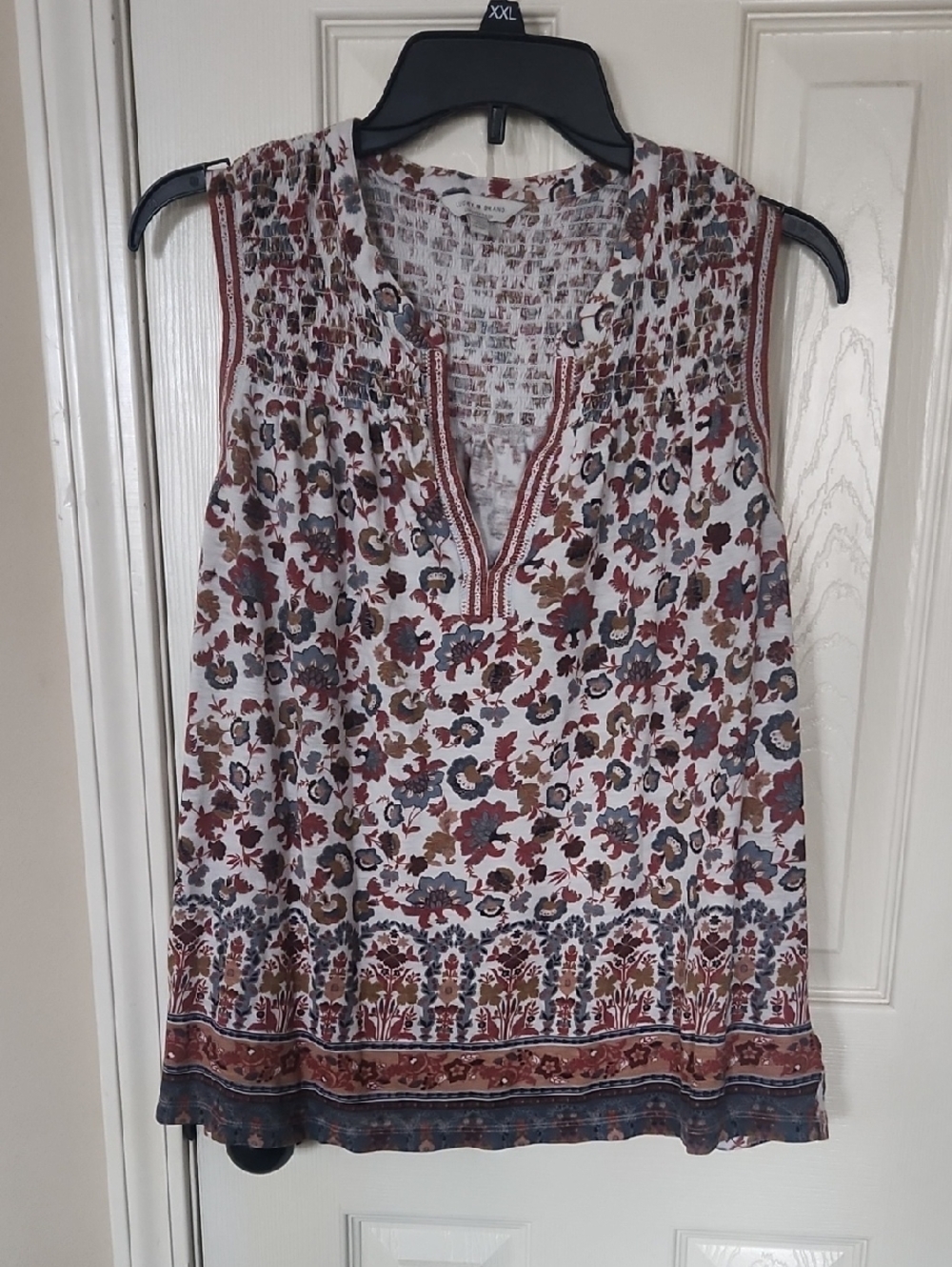 Lucky Brand Multicolor Floral Embroidery Sleeveless, & V-neck Camisole
